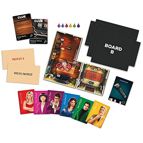 Clue Board Game Treachery at Tudor Mansion, Clue Escape Room Game, Murder Mystery Games, Cooperative Family Board Game, Ages 10 and up, 1-6 Players