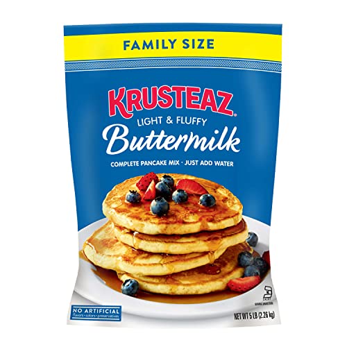 Krusteaz Complete Buttermilk Pancake and Waffle Mix, Light and Fluffy, 5 lb Bags (Pack of 6)