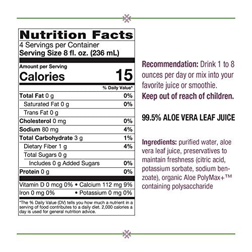 Nature's Way Aloe Vera Inner Leaf Gel and Juice, 1 Liter