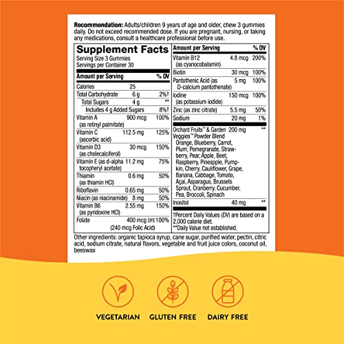 Nature’s Way Alive! Premium Adult Gummy Multivitamins, Essential Vitamins and Minerals, Supports Whole Body Wellness*, Vegetarian, Grape and Cherry Flavored, 90 Gummies