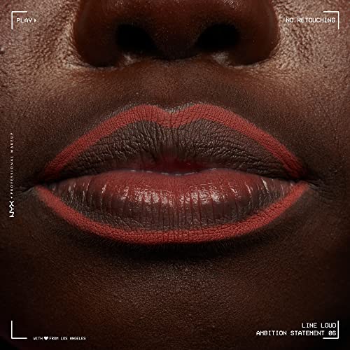 NYX PROFESSIONAL MAKEUP Line Loud Lip Liner, Longwear and Pigmented Lip Pencil with Jojoba Oil and Vitamin E - Ambition Statement (Warm Peach Brown)