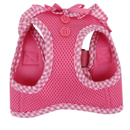 Puppia Vivien Vest Dog Harness Step-in All Season Mesh Cute No Pull No Choke Walking Training for Small Dog, Pink, Large