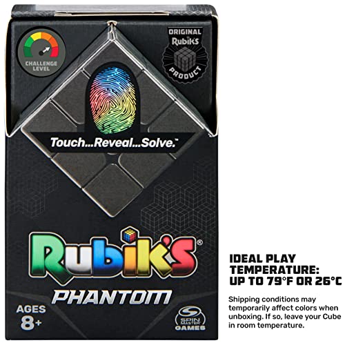 Rubik’s Phantom, 3x3 Cube Advanced Technology Difficult 3D Puzzle Travel Game Stress Relief Fidget Toy Activity Cube, for Adults and Kids Ages 8 and up