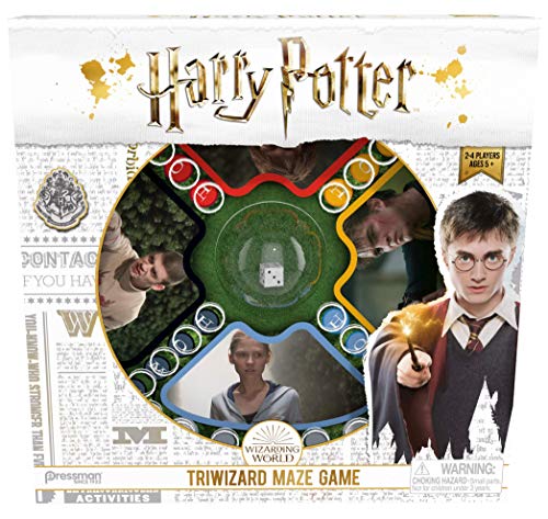Pressman Harry Potter Triwizard Maze Game - Classic Pop 'N' Race Gameplay with A Magical Twist Blue, 5'