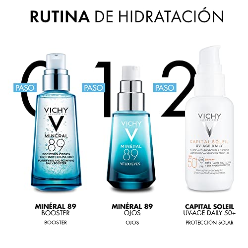 Vichy Mineral 89 Hyaluronic Acid Face Serum, Facial Gel Moisturizer and Pure Hyaluronic Acid Moisturizing and Hydrating Serum for Sensitive Skin and Dry Skin