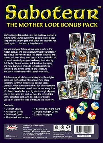 AMIGO Saboteur Mother Lode Bonus Pack Card Game with Saboteur, Saboteur 2 and Secret Collectors’ Card—Amazon Exclusive Blue