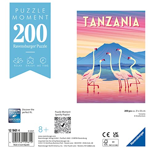 Ravensburger Puzzle Moment: Tanzania 200 Piece Jigsaw Puzzle for Adults - 12961 - Every Piece is Unique, Softclick Technology Means Pieces Fit Together Perfectly