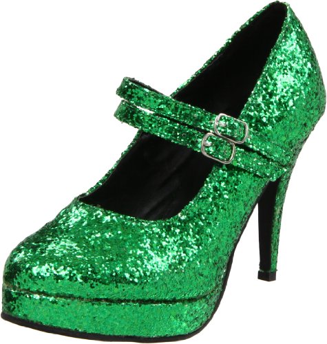 Ellie Shoes Women's 421-Jane-G Maryjane Pump,Green Glitter,8 M US