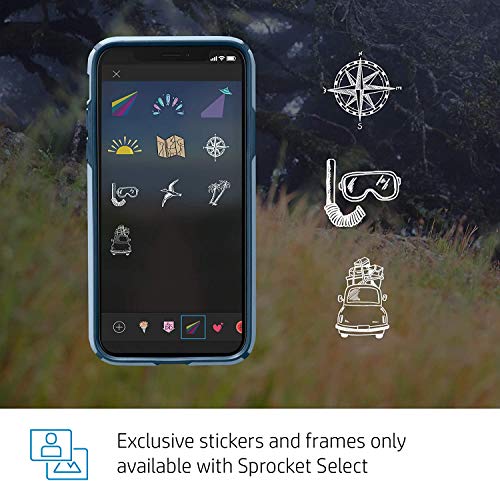 HP Sprocket Select Portable 2.3x3.4' Instant Photo Printer (Eclipse) Print Pictures on Zink Sticky-Backed Paper from your iOS and Android Device.