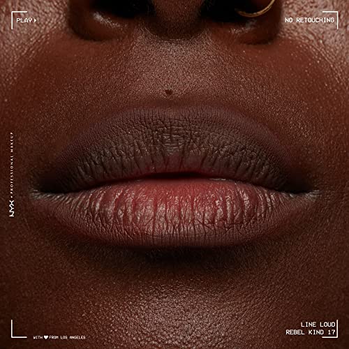 NYX PROFESSIONAL MAKEUP Line Loud Lip Liner, Longwear and Pigmented Lip Pencil with Jojoba Oil and Vitamin E - Rebel Kind (Chocolate Brown)