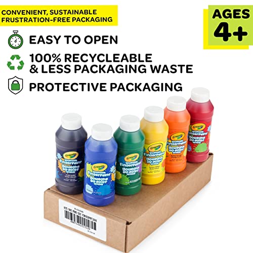 Crayola Washable Finger Paints, 6 Count, Stocking Stuffers, Kids Gifts, Toddler Paint Supplies, Ages 4, 5, 6, 7 [Amazon Exclusive]