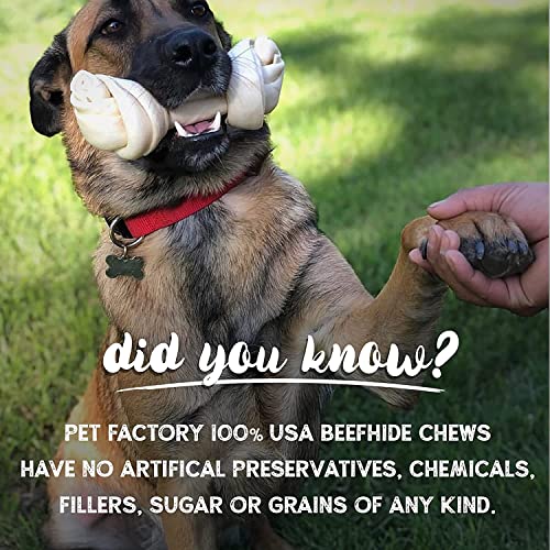 Pet Factory 100% Made in USA Beefhide Chips Dog Chew Treats - Natural Flavor, 8 oz
