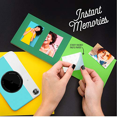 KODAK Printomatic Digital Instant Print Camera - Full Color Prints On ZINK 2x3' Sticky-Backed Photo Paper (Blue) Print Memories Instantly