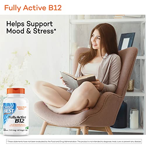 Doctor's Best Fully Active B12 1500 mcg, Non-GMO, Vegan, Gluten Free, Supports Healthy Memory, Mood and Circulation, 60 Count