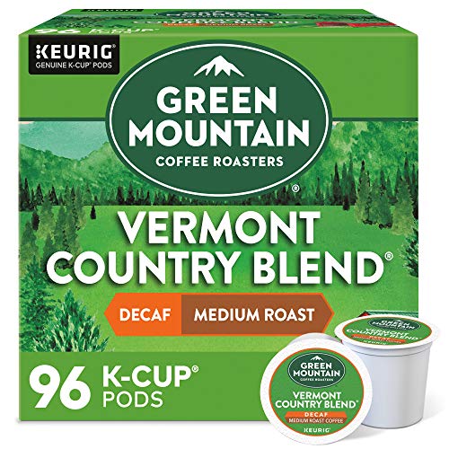 Green Mountain Coffee Roasters Vermont Country Blend Decaf, Single-Serve Keurig K-Cup Pods, Medium Roast Coffee, 96 Count