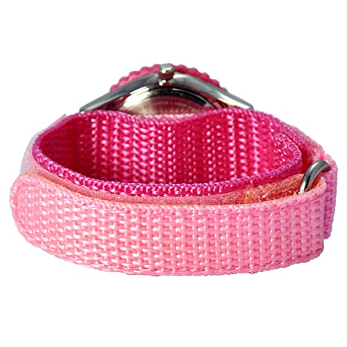 Disney Kids' W000969 Frozen Anna and Elsa Time Teacher Watch with Pink Nylon Band