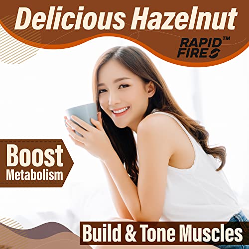 RAPID FIRE Protein Creamer, Hazelnut Flavor, Keto Friendly, 10g of Protein with Vitamins and Minerals, 15 Servings, May Boost Metabolism and Increase Energy, Multi, 7.94 Ounce