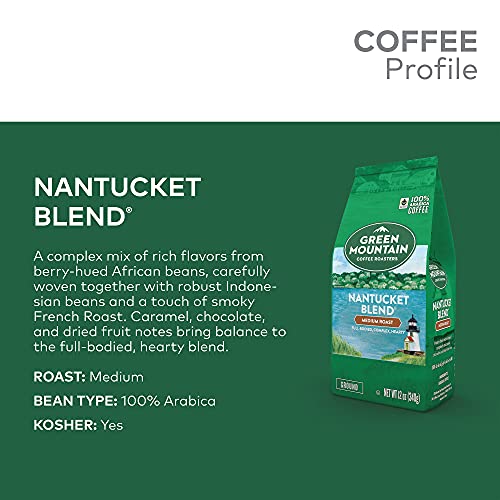 Green Mountain Coffee Roasters Nantucket Blend, Ground Coffee, Medium Roast, Bagged 12 oz