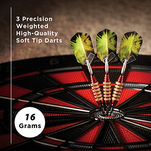 Viper Spinning Bee Soft Tip Darts with Casemaster Storage/Travel Case, Red, 16 Grams