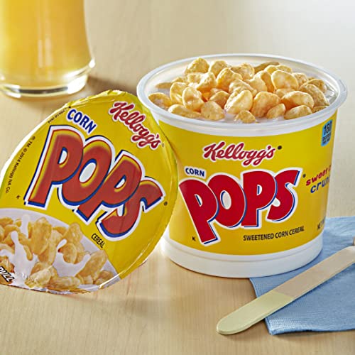 Corn Pops Cold Breakfast Cereal Cups, Original, 5.62lb Case (60 Cups)