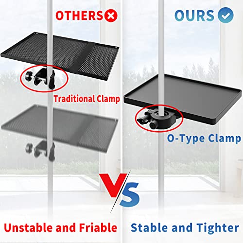 Universal Microphone Stand Tray, Adjustable Mic Stand Clamp-On Utility Shelf Rack Tray Holder for Music Sheet, Live Broadcast, Live Streaming, Karaoke, Recording, Music Stand Accessories (8.7' x 6.5')