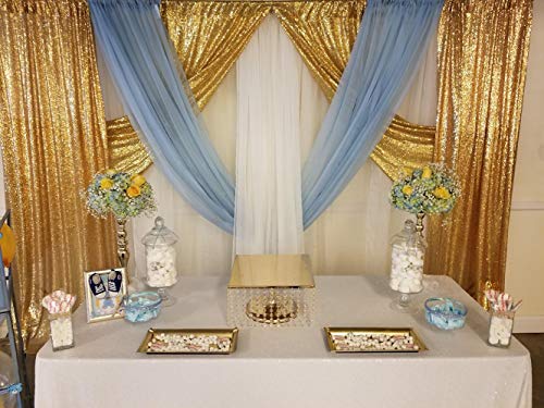Gold Sequin Backdrop Curtain Panels Stage 2 Pieces 2FTx8FT Wedding Party Background Drapes