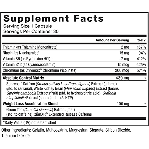 Force Factor LeanFire Control, 2-Pack, Appetite Suppressant for Weight Loss with B12 Vitamins, Green Tea Extract, and Garcinia Cambogia to Curb Cravings, Reduce Snacking, and Increase Energy, 60 Capsules