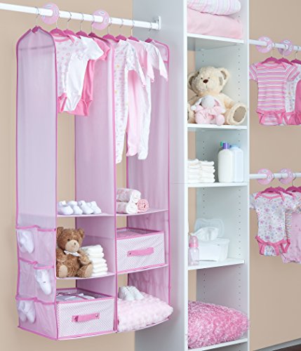 Delta Children Nursery Storage 24 Piece Set - Easy Storage/Organization Solution - Keeps Bedroom, Nursery and Closet Clean, Pink