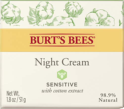 BURT'S BEES Calming Night Cream with aloe and Rice milk,1.8 oz