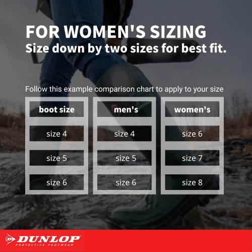 Dunlop Protective Footwear,Steel Toe White Safety Lock, 100% Waterproof PVC, Lightweight and Durable Protective Footwear, Slip-Resistant, 8101200.05, Size 5 US