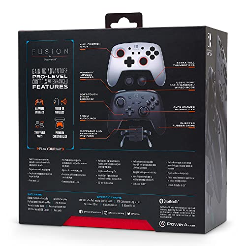 PowerA Fusion Pro Wireless Controller for Nintendo Switch - White/Black, Nintendo Switch Lite, Gamepad, Bluetooth, Video Game Controller, Gaming Controller, Officially Licensed - Nintendo Switch