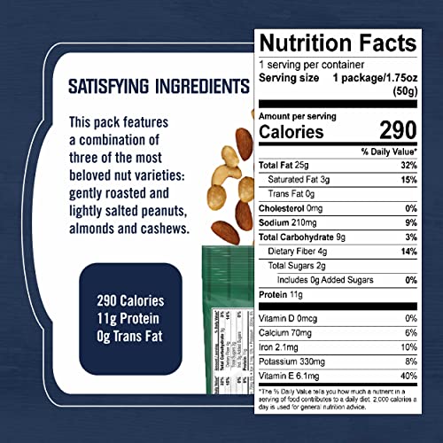 Kar’s Nuts Peanut Almond Cashew Mixed Nuts, 1.75 oz Individual Snack Packs – Bulk Pack of 72, Gluten-Free Snacks