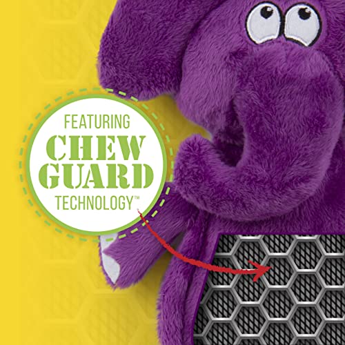 Hear Doggy Flatties with Chew Guard Technology Dog Toy, Elephant, Purple, Large (58547)