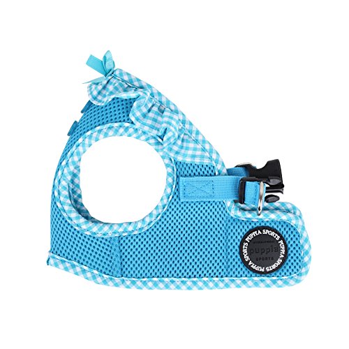 Puppia Vivien Vest Dog Harness Step-in All Season Mesh Cute No Pull No Choke Walking Training for Small Dog, Sky Blue, Small
