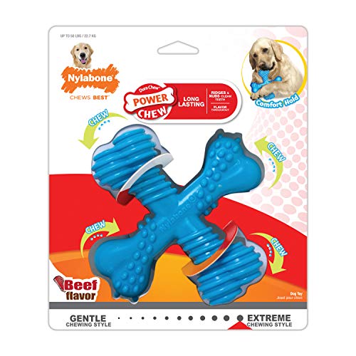 Nylabone Power Chew X-Shaped Dog Bone Chew Toy Bone Beef Large/Giant (1 Count)
