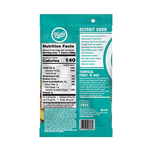Kar's Nuts Tropical Fruit 'N Nut Trail Mix, 5.5 Oz, Pack of 12