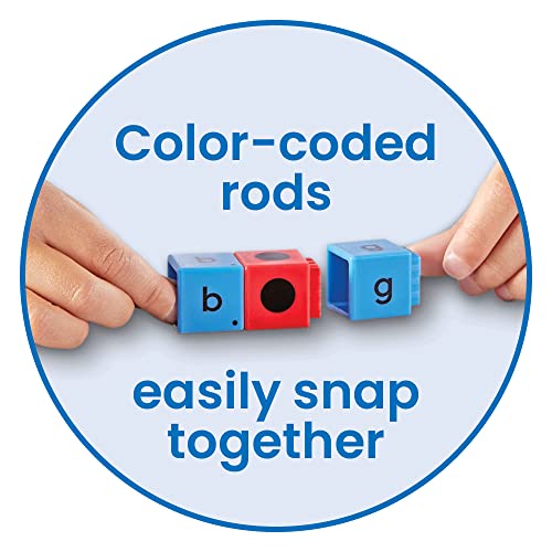 hand2mind Reading Rods Alphabet and CVC Words, Word Building Activities, Letter Blocks, CVC Words for Kindergarten, Spelling Toys, Reading Tools for Kids, Science of Reading Manipulatives