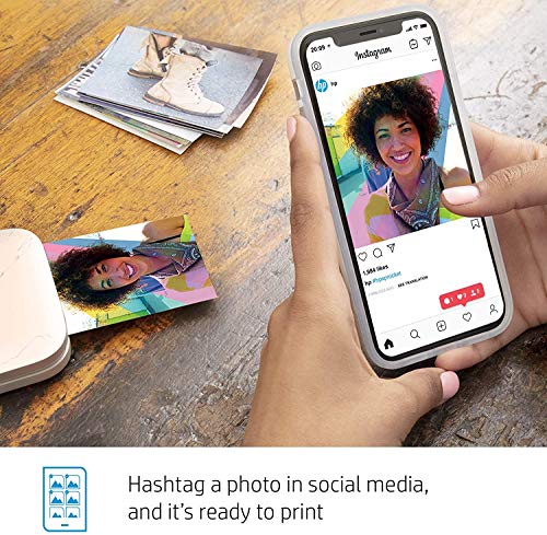 HP Sprocket Select Portable 2.3x3.4' Instant Photo Printer (Eclipse) Print Pictures on Zink Sticky-Backed Paper from your iOS and Android Device.