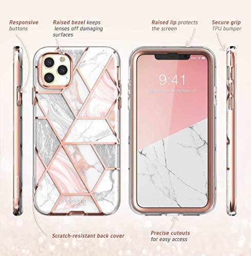 i-Blason Cosmo Series Case for iPhone 11 Pro 5.8 inch, Slim Full-Body Stylish Protective Case with Built-in Screen Protector (Marble)