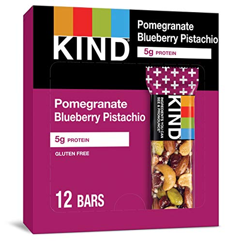 KIND Bars, Pomegranate Blueberry Pistachio, Healthy Snacks, Gluten Free, 5g Protein 12 Count