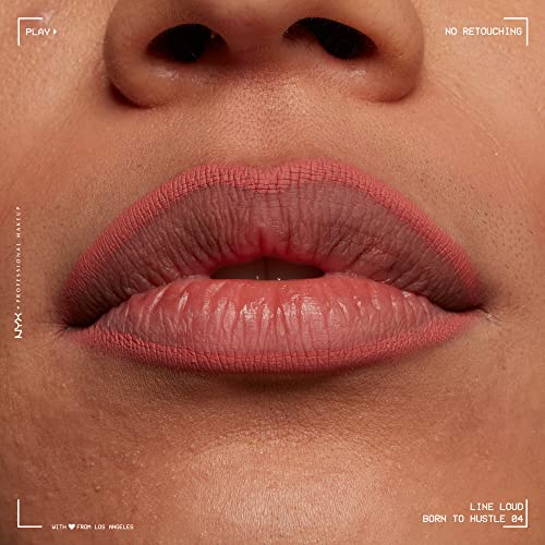 NYX PROFESSIONAL MAKEUP Line Loud Lip Liner, Longwear and Pigmented Lip Pencil with Jojoba Oil and Vitamin E - Born To Hustle (Muted Rose)