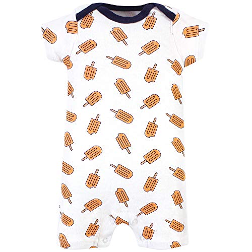 Hudson Baby Unisex Baby Cotton Rompers Chillin Popsicle, 3-6 Months