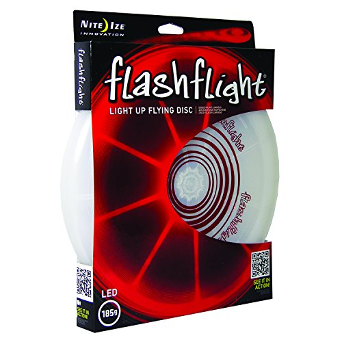 Nite Ize Flashflight LED Light Up Flying Disc, Glow in the Dark for Night Games, 185g, Red