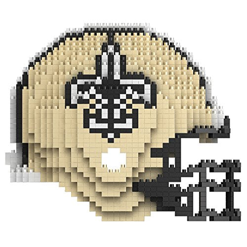 FOCO unisex child NFL Construction Toy Blocks Set - New Orleans Saints 3D Brxlz Helmet, Team Color, One Size US