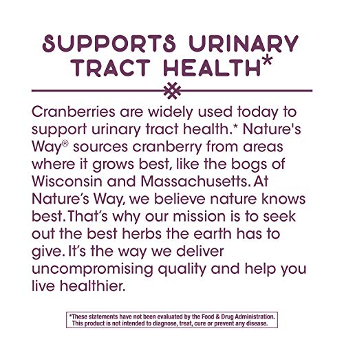 Nature's Way Premium Blend Cranberry, Urinary Tract Health Support*, 400mg Per Serving, 60 Capsules