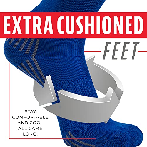 Franklin Sports Youth-Baseball + Softball Socks - Yellow-Baseball + Softball Knee Socks for Kids - Boys + Girls Tall Sports Socks - Youth Medium