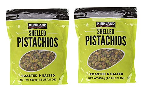 Kirkland Signature Shelled Pistachios, Roasted and Salted, 24 oz (2 Pack)