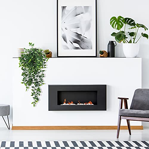 Whonline Artificial Hanging Plants Small Fake Potted Plants, Faux Plants for Indoor Outdoor Aesthetic Office Living Room Shelf Decor (1 Pack)