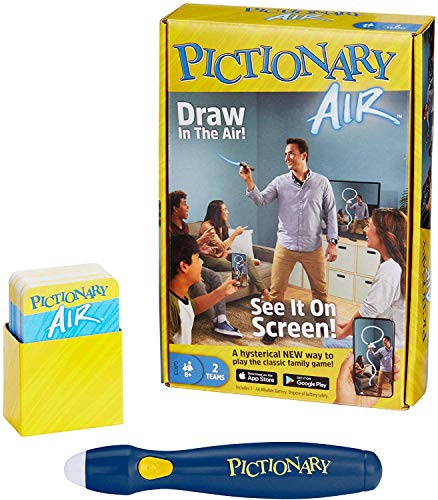 Mattel Games Pictionary Air Family Game for Kids and Adults with Light Pen and Clue Cards, Connect to Smart Devices [Amazon Exclusive]