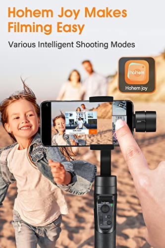 Gimbal Stabilizer for Smartphone, 3-Axis Phone Gimbal for Android and iPhone 14,13,12 PRO, Stabilizer for Video Recording with Face/Object Tracking, 600 °Auto Rotation - hohem iSteady Mobile Plus